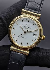 中古美品 希少 IWC THE 8541 オートマチック Cal.8541B IW 1850 ハンターケース K18 YG 750 ホワイト文字盤 メンズ 自動巻 腕時計 磨き済み