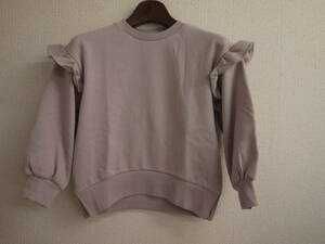 Sale/24 autumn winter / new / immediately *Crescent/ Crescent * 120/LBE/ shoulder frill plain reverse side nappy sweatshirt 