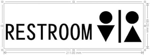 ウォールステッカーRestroomトイレ 【色変更可】