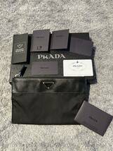 プラダ　PRADA クラッチバッグ　三角ロゴ　サフィアーノレザー　ナイロン_画像1