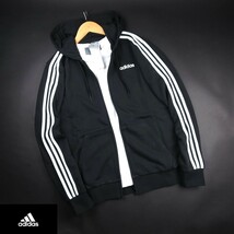 新品★adidas/アディダス/フレンチテリー スリーストライプス フルジップパーカーG91/102黒/XO【2XL】_画像7