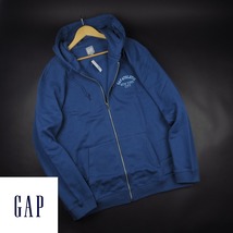 新品★GAP/ギャップ/ATHLETIC バックプリントフルジップパーカー252/21青/【XL】_画像1