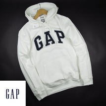 新品★GAP/ギャップ/アーチロゴ裏起毛プルパーカー036/03白/【M】_画像1