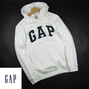 新品★GAP/ギャップ/アーチロゴ裏起毛プルパーカー036/03白/【M】