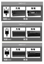 NWB 撥水コートワイパー替えゴム 500mm TW50HB 運転席 ダイハツ ミライース LA300S,LA310S 2011年09月～_画像2