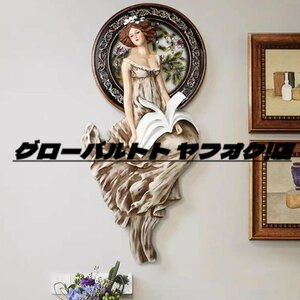 Art hand Auction Very beautiful item★Scandinavian style craftwork Western sculpture statue girl wall decoration wall hanging relief object interior miscellaneous goods resin interior room handmade handmade, artwork, sculpture, object, western sculpture