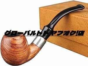 たばこパイプ 木製 、ローズウッド パイプ木製 無垢材パイプ 曲がったパイプ手作り9mmフィルター付きタバコ