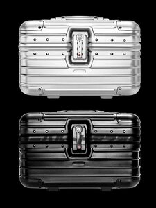 アルミメイクボックス 12インチ 小型 全金属 アルミケース 道具箱 工具箱 お化粧道具 トランク コスメケース TSAロック スーツケース