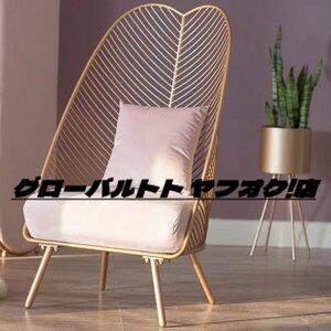 新発売 シングルソファ アームチェア リビングチェア ラウンジチェア オオバコの葉 高弾性スポンジ 椅子 家具 装飾品
