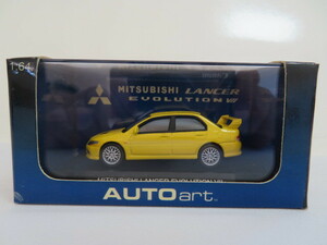 AUTOart　 MITSUBISHI LANCER EVOLUTION VII (YELLOW) ダイキャストミニカー