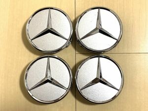 メルセデスベンツ BENZ純正ロリンザー AMG センターキャップ4個 中古 ① シルバー×メッキ 220 400 01 25