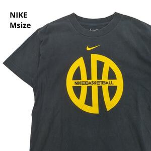 NIKE　バスケットボール半袖Ｔシャツ　センターロゴ　レディースM紺　c4