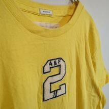 ●Abercrombie&Fitch イラストロゴ半袖Tシャツ黄色メンズM　h5_画像3