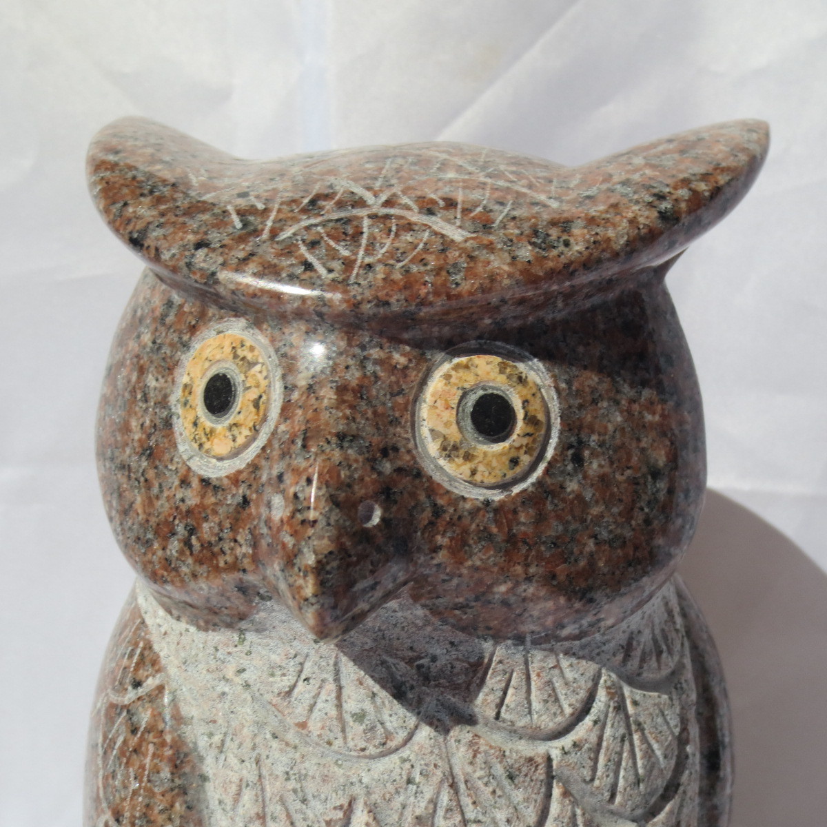 Ornament Owl Owl Object Fukuro Mahogany Entrance Sign Prosperous Business Lucky Charm Handmade Handmade, artwork, sculpture, object, object