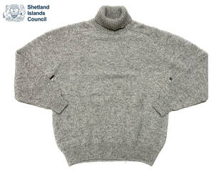 ★新品 英国製 SHETLAND ISLANDS シェットランドアイランド タートルネック ウール ニット セーター デッドストック メンズ L