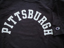 即決 Lサイズ Champion REVERSE WEAVE ヘビーウェイト Tシャツ ピッツバーグ PITTS BURGH 黒 やや大きめシルエット_画像3