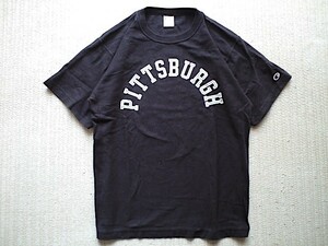 即決 Lサイズ Champion REVERSE WEAVE ヘビーウェイト Tシャツ ピッツバーグ PITTS BURGH 黒 やや大きめシルエット