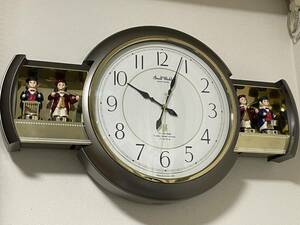 完動品 美品 リズム時計工業 シチズン スモールワールド音楽隊 メロディ オルゴール からくり時計 壁掛け時計 日本製