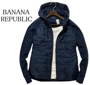 56727 新品▼バナナリパブリック　前身頃中綿入り　ストレッチパーカー　BANANA REPUBLIC　ネイビー(L)