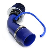 76mm口径 エアフィルター 汎用 アルミ エアインテークパイプ 吸気管 毒キノコ エアクリーナー 吸気効率パワーアップ 高流量高冷風 ブルー_画像3