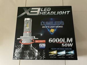 送料無料　点灯確認済　ラパン　H4 LEDヘッドライトバルブ フォグランプ ライト 高輝度 HI/LO 6000LM 50W防水