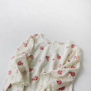 大きいサイズ ローズティアラ Rose Tiara ローズ刺繍 総レースワンピース 46/オフホワイト【2400013593526】