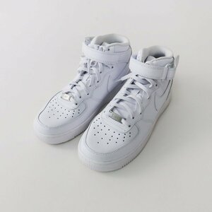 美品 ナイキ NIKE エア フォース 1 ‘07 MID ハイカットスニーカー 24.0/ホワイト 靴【2400013586412】