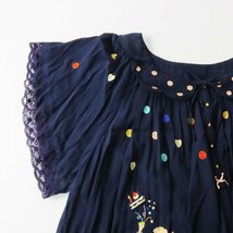 大きいサイズ フランシュリッペ franche lippee プレゼント ドット刺繍 ギャザーチュニックプルオーバー FL5/ネイビー【2400013580731】_画像8