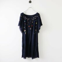 大きいサイズ フランシュリッペ franche lippee プレゼント ドット刺繍 ギャザーチュニックプルオーバー FL5/ネイビー【2400013580731】_画像2