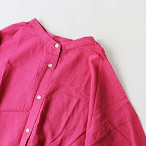 サマンサモスモス Samansa Mos2 SM2 ビックシルエットバンドカラーシャツ F/ピンク トップス【2400013610629】