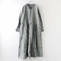 ネストローブ nest Robe リネン 千鳥格子 スキッパー プルオーバー ワンピース F/モノクロ トップス ハウンドトゥース 【2400013558563】_画像2