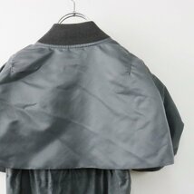 美品 2022年 サカイ sacai MA-1 パネルボンバー パフスリーブドレス 1/グレー ロングワンピース ドッキング【2400013602396】_画像7