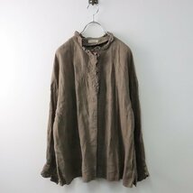 サマンサモスモス Samansa Mos2 SM2 Slow Linen フリルピンタックブラウス F/モカ ブラウン トップス【2400013628808】_画像2