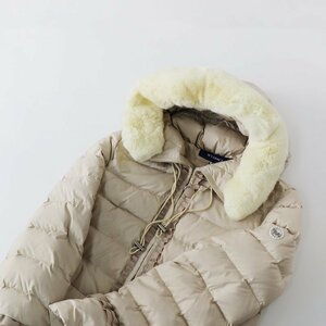 美品 エムズグレイシー M'S GRACY Canada Colonial Down Jacket 38/ベージュ レッキスファー ダウンジャケット フリル【2400013611817】