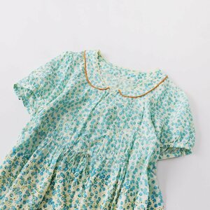 大きいサイズ フランシュリッペ franche lippee チェリープリント レース切替 プルオーバーワンピース FL5/ブルー【2400013581608】