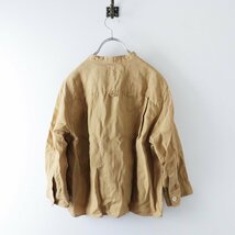 2023SS マーガレットハウエル MARGARET HOWELL SHIRTING LINEN カラーレスシャツ 1/キャメル トップス【2400013637145】_画像3