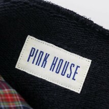 ピンクハウス PINK HOUSE チェック切替 ロゴ スウェット フードチュニックワンピース /ネイビートップス【2400013630894】_画像8