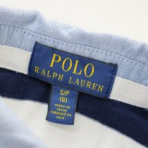 ポロラルフローレン POLO RALPH LAUREN カラー切替 ボーダー ポロシャツ S/ネイビー ホワイト デカロゴ【2400013628884】_画像6