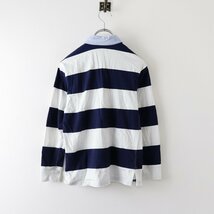 ポロラルフローレン POLO RALPH LAUREN カラー切替 ボーダー ポロシャツ S/ネイビー ホワイト デカロゴ【2400013628884】_画像3