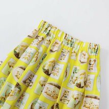 極美品 フランシュリッペ franche lippee Diary オリプリ丈長スカート M/イエロー フレア タック ゴム 猫 ねこ【2400013619813】_画像1