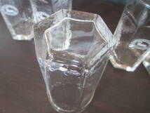 『　ミスド （ミスタードーナツ） ガラスコップ 　グラス 5個セット　』　ノベルティグラス 　六角グラス_画像5
