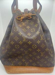 LOUIS VUITTON ルイヴィトン プチ ノエ モノグラム M42226 巾着 ショルダーバッグ PVC レザー ブラウン レディース　ヴィンテージ