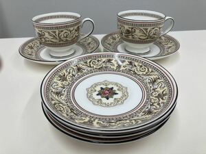 WEDGWOOD ウェッジウッド カップ ソーサー フロレンティーン 　クリームブラウン　食器 