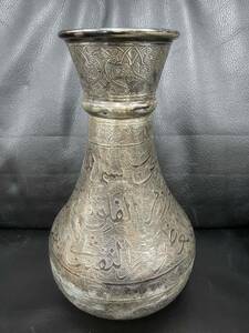 c06（骨董）花瓶 シルバー　古物　銀製品　SAAT OF EGYPT/SILVERSMITH　アンティーク　ホールマーク刻印あり