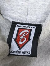 10．USA製 CAMBER BROOKLYN MACHINEWORKS ヘビーオンス 自転車 スウェットパーカー プルオーバー メンズL相当 グレー黒y204_画像4