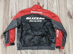 15．BLIZZAK REVO GZ BRIDGESTONE ナイロンブルゾンジャンパー　レーシングジャケット メンズLL 赤黒 y301