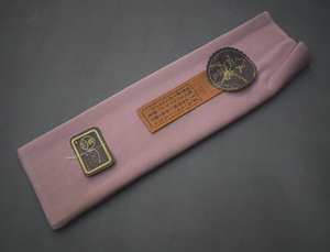 A05-22 prompt decision new old goods silk .. ground ash purple (.. packet 260 jpy )