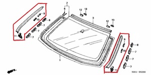 ★左右セット★ホンダ純正 未使用 シビック EP3 typeR ガーニッシュASSY フロント ウィンドシールドサイド Honda genuine Civic★