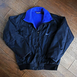 patagonia シェルドシンチラジャケット Mサイズ 黒×青 裏フリース パタゴニア 三角タグ 古着 シンチラ