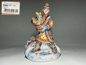 【瑞】Russian folk art-Rostov enamel 陶器人形　高：２２．５ｃｍ